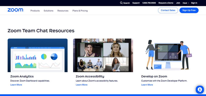 Zoom landing page