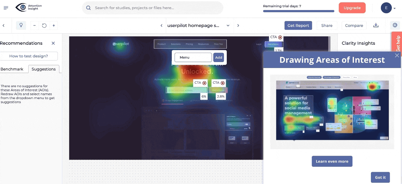 Attention Insight user onboarding flow