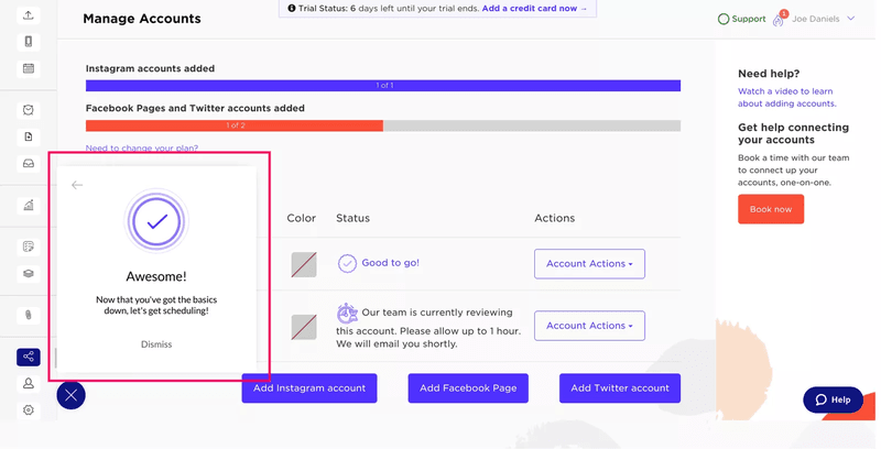 Sked Social user onboarding modal