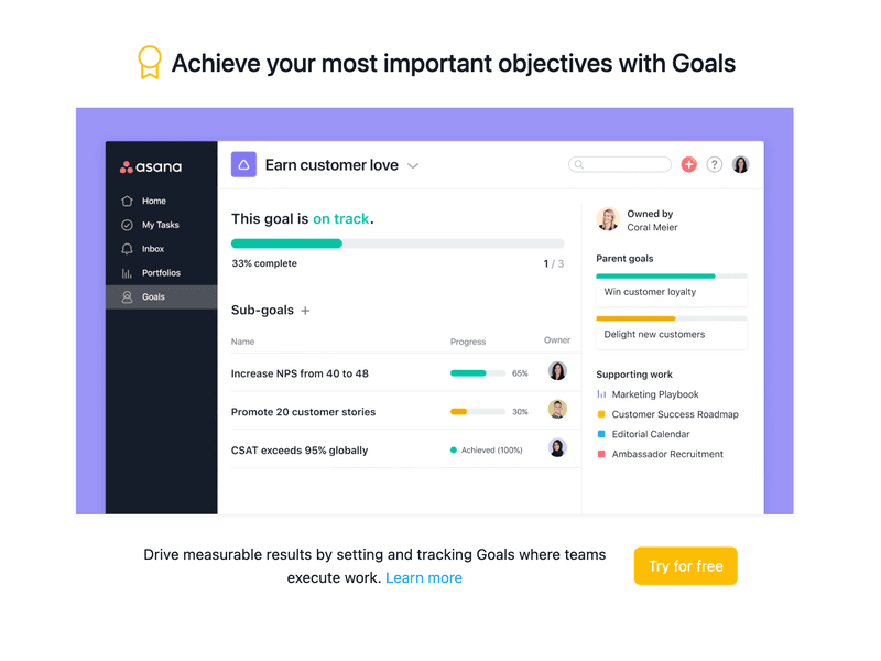 Asana premium feature trial