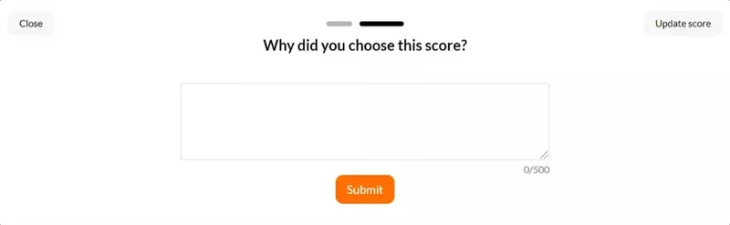NPS qualitative survey question built in-app using Userpilot