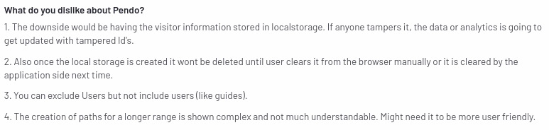 Screenshot of negative Pendo review.