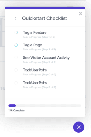 Pendo checklist zoomed in