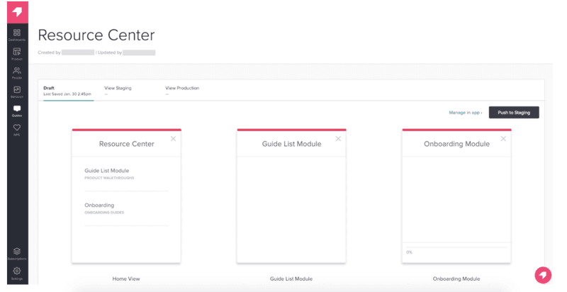 Pendo resource center