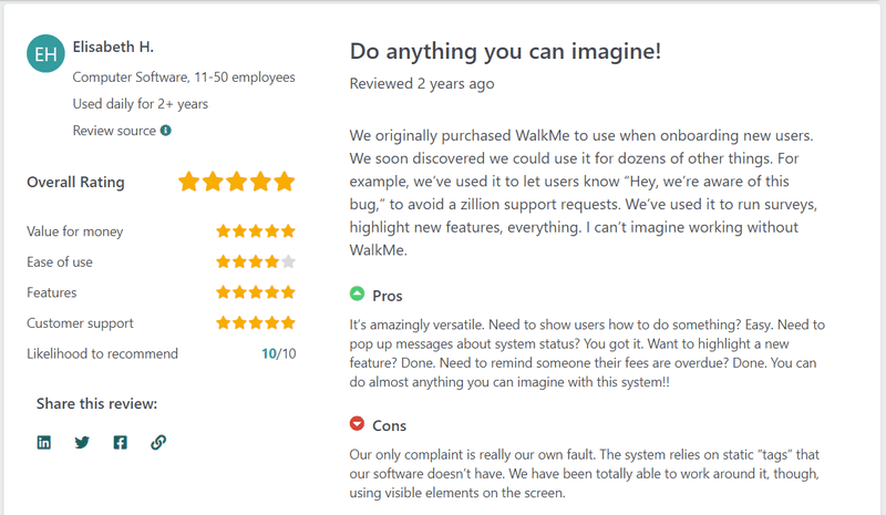 WalkMe review - feature highlight