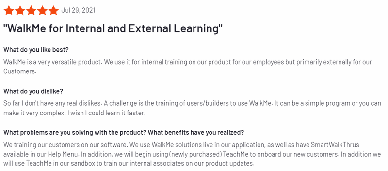 WalkMe onboarding use case review