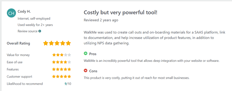 WalkMe pricing review