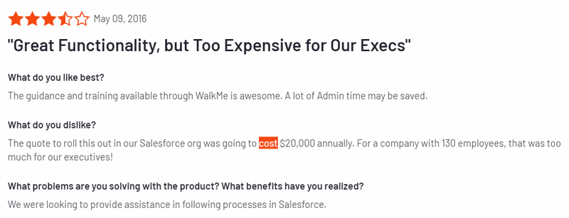 WalkMe pricing review