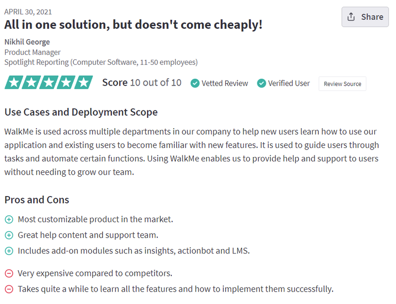 WalkMe pricing review