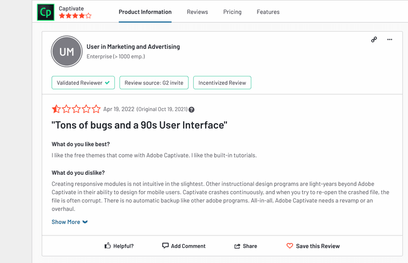 adobe captivate review 2 instructional design software