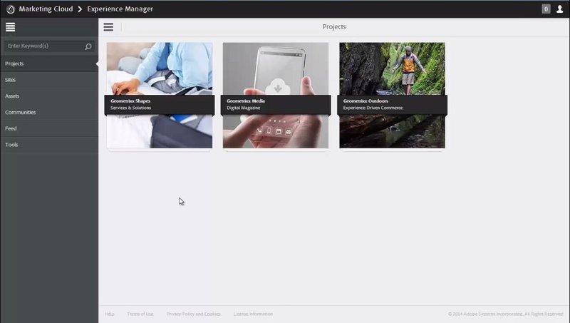 Screenshot of Adobe Experience Manager