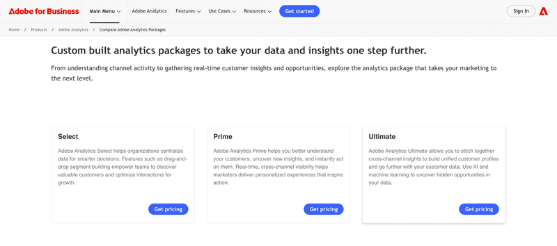 Adobe Analytics pricing