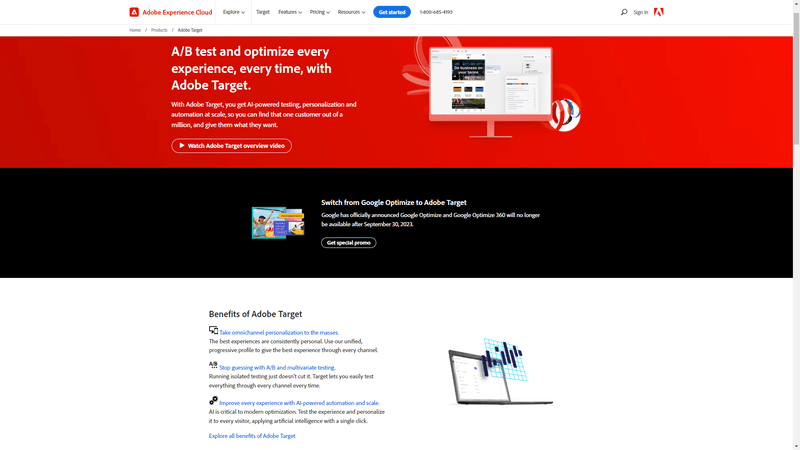 Adobe Target A/B testing tool