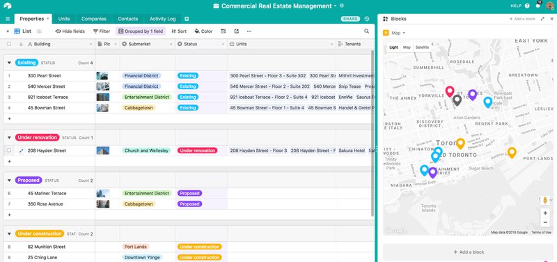 The SaaS product Airtable product preview