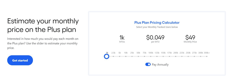 Amplitude pricing page.