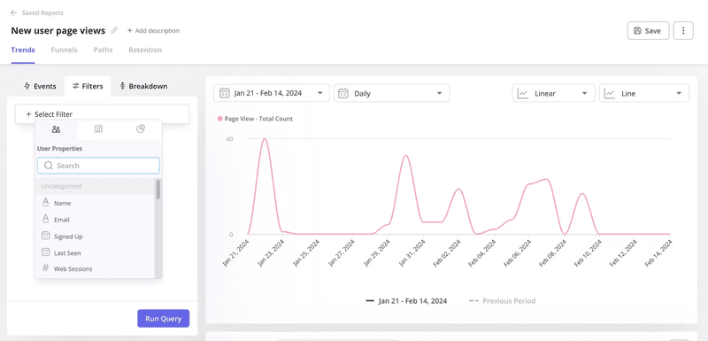 Userpilot analytics reports