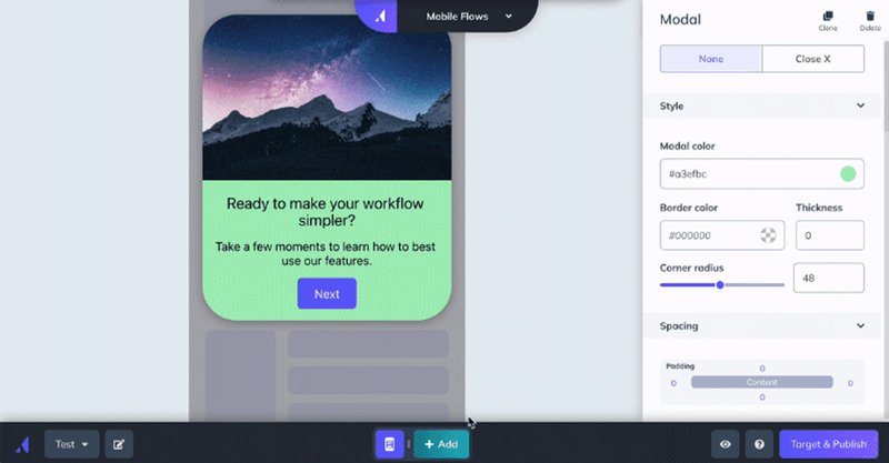 Screenshot of Appcues interface