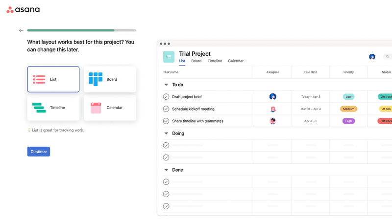 asana welcome survey customization