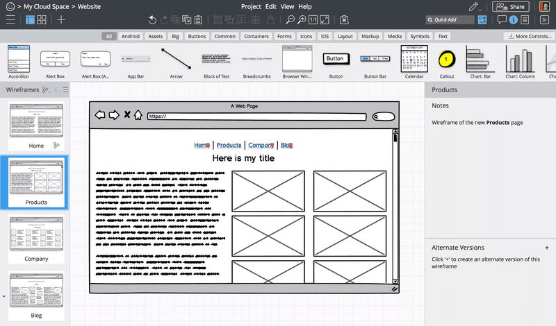 Balsamiq’s UI evokes the feeling of working directly on paper with pencils or pens.