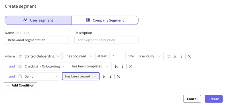 userpilot behavioral segmentation