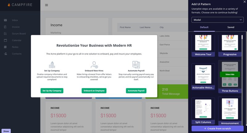 Branched onboarding on Userpilot
