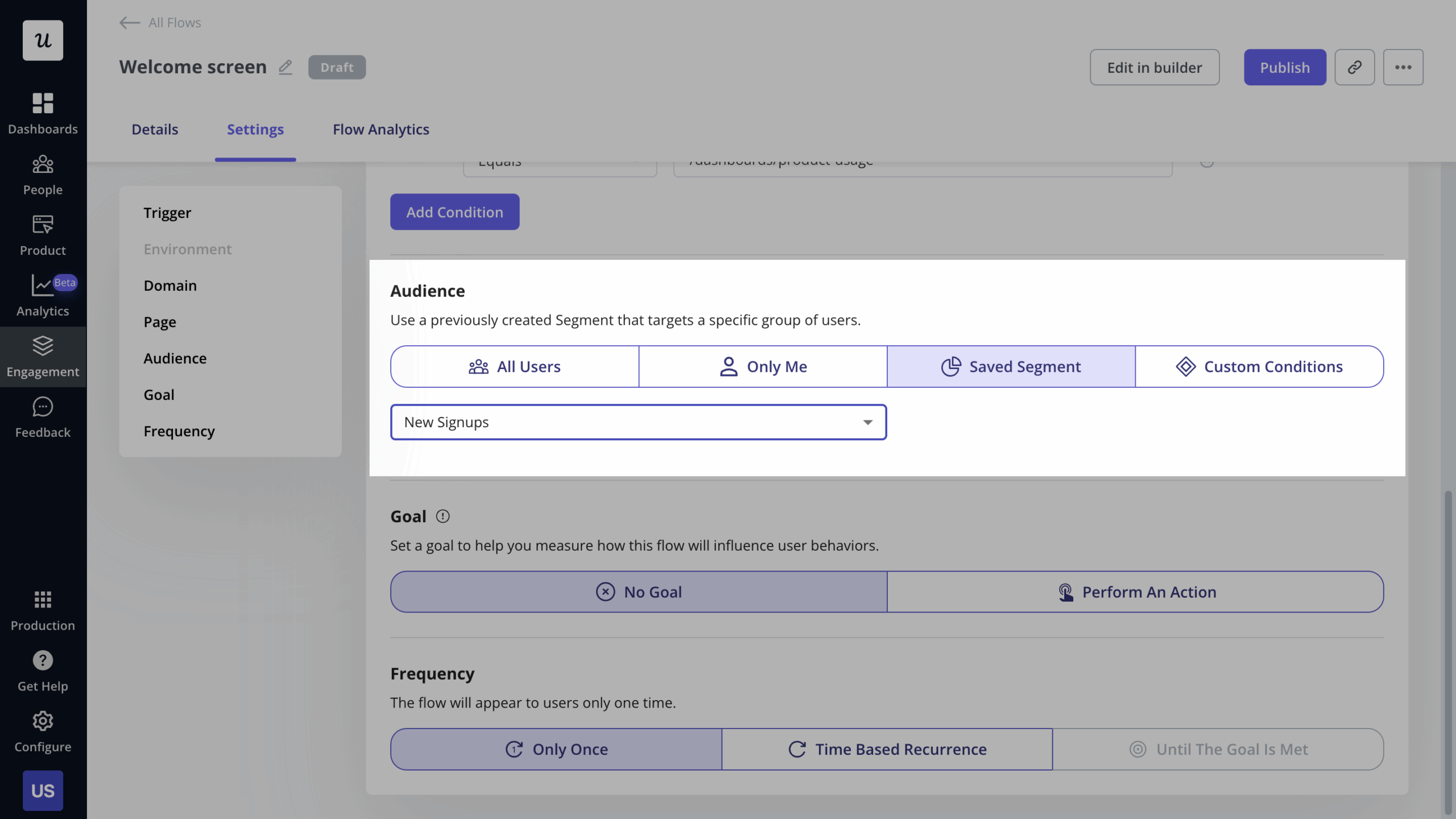 Userpilot boasts a range of fine-grained segmentation offerings.
