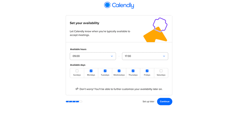 calendly progress bar welcome survey example