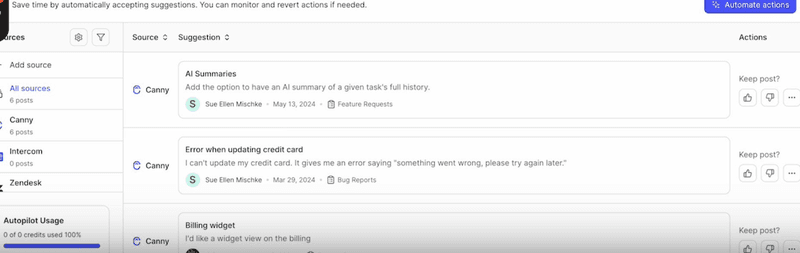 AI-powered feedback collection with Canny’s Autopilot.