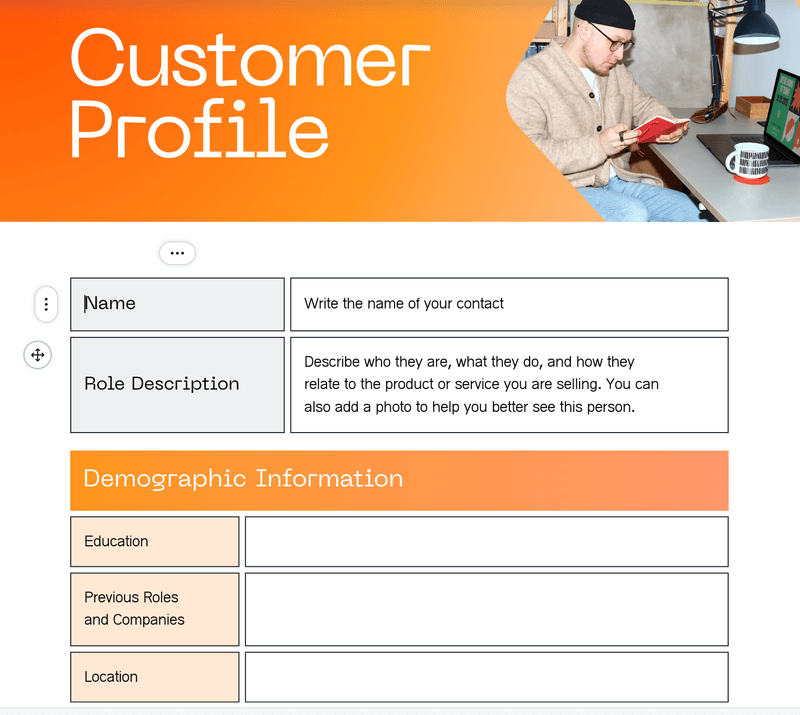Marketing persona template