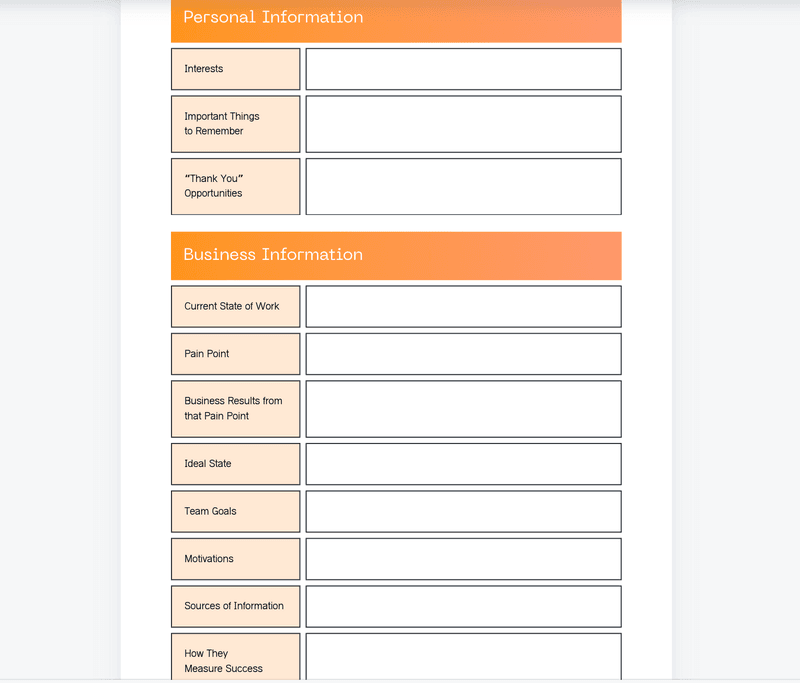 Marketing persona template