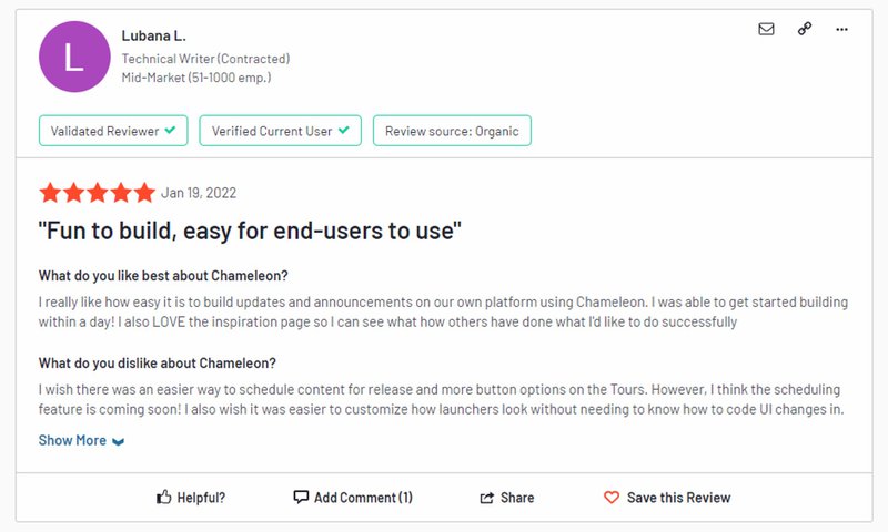 Visual of Chameleon review