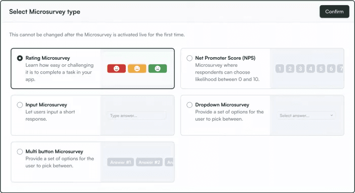Chameleon microsurvey types