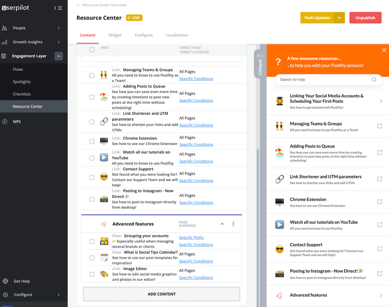 chatbots-vs-resource-center-postfity-userpilot
