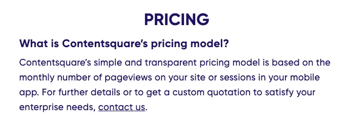 contentsquare pricing