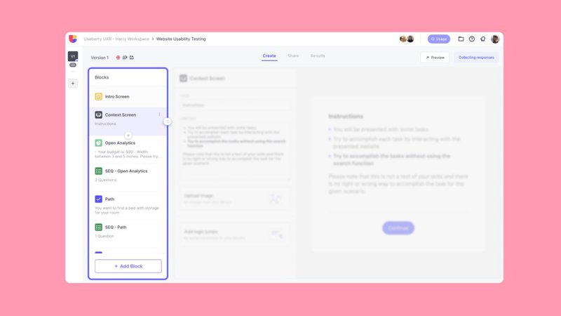 Useberry dashboard