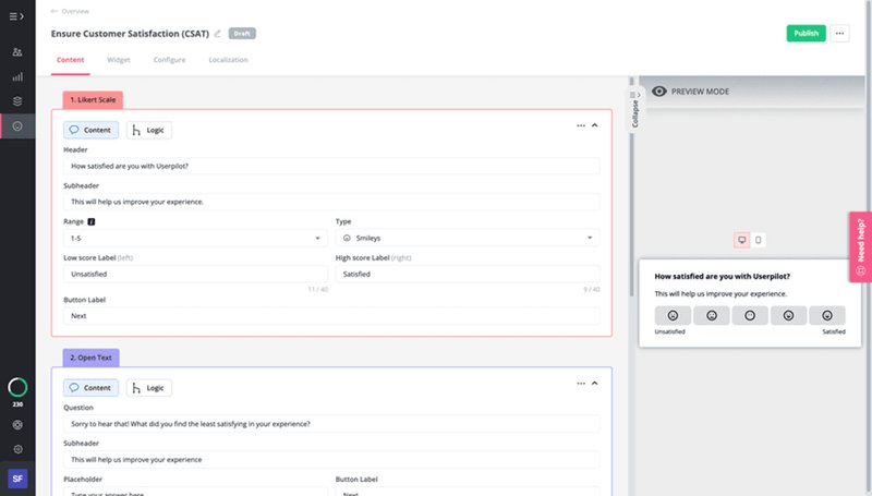 Screenshot of Userpilot interface