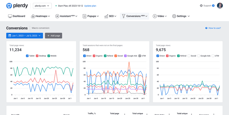 plerdy event tracking tool