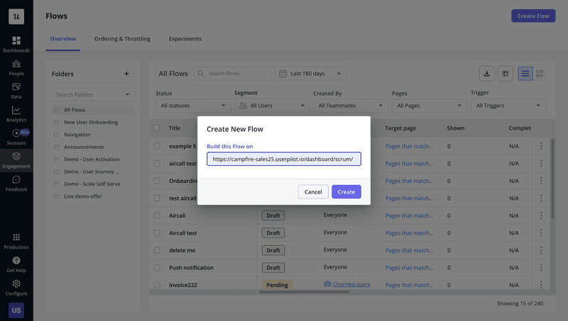 Creating an interactive walkthrough flow in Userpilot