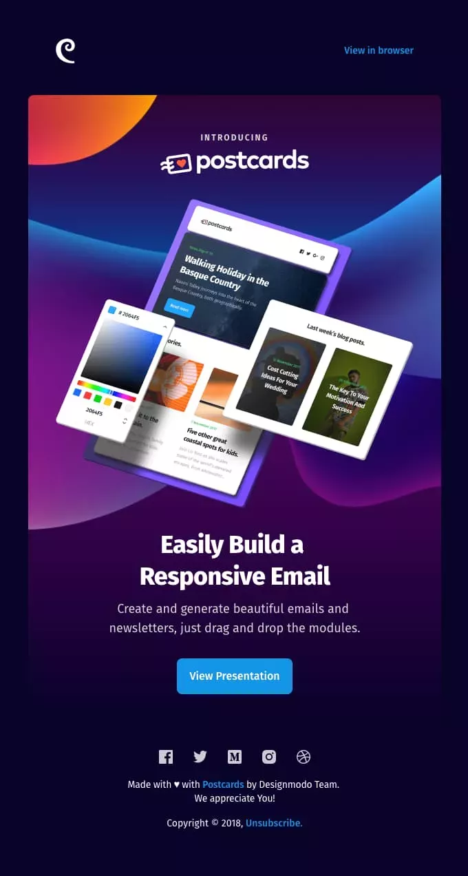 New product release emails: Designmodo