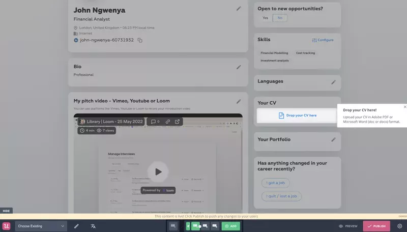 Driven action UI pattern