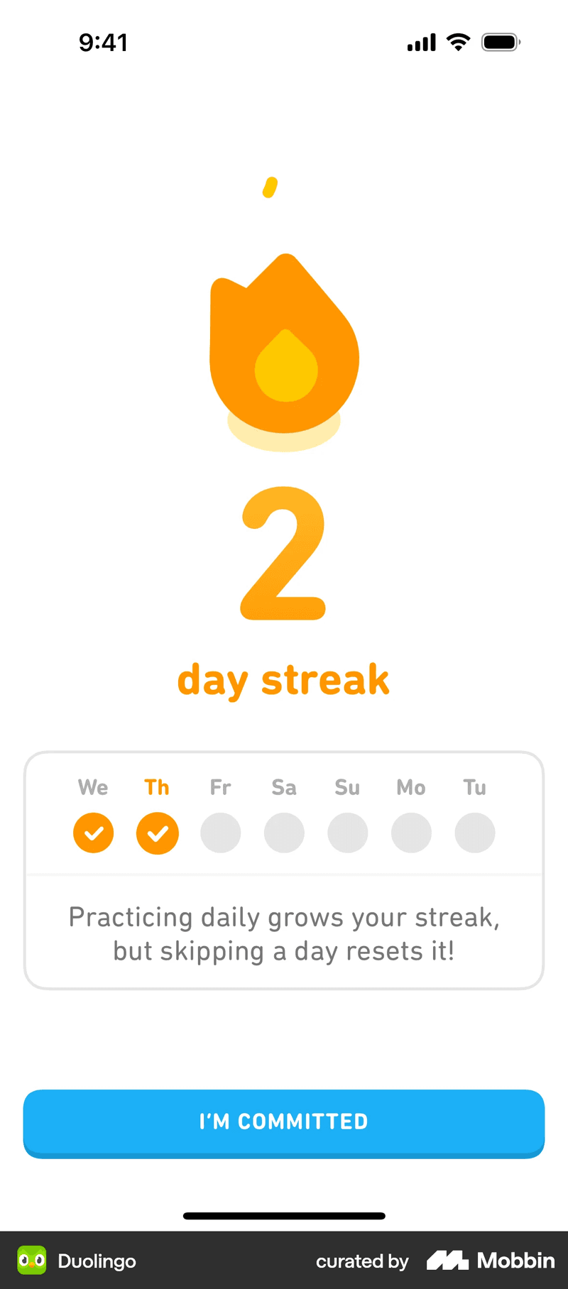 Duolingo gamified onboarding flow showcasing app onboarding best practices