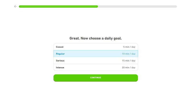 Duolingo onboarding experience
