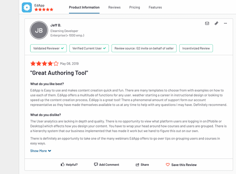 edapp review instructional design software