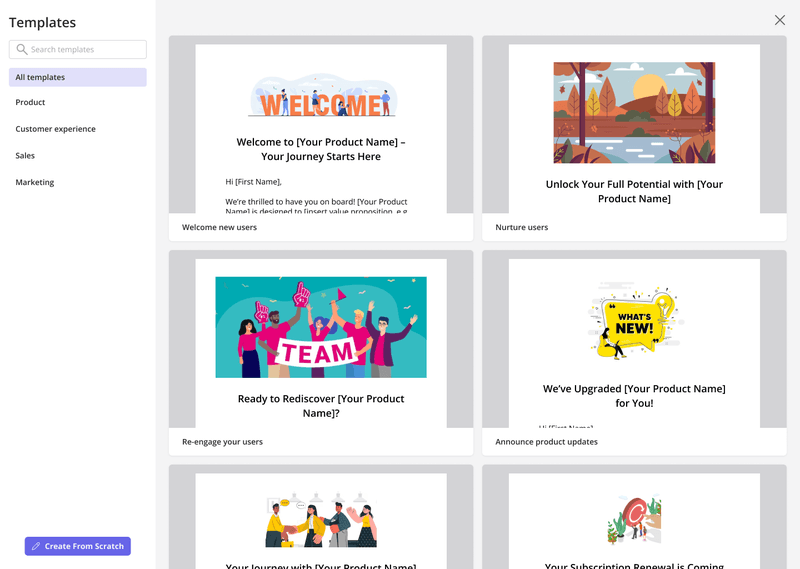 userpilot email templates