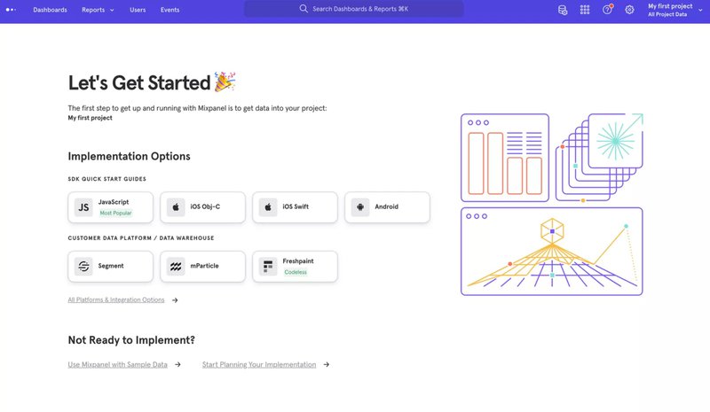 An example of empty state in Mixpanel