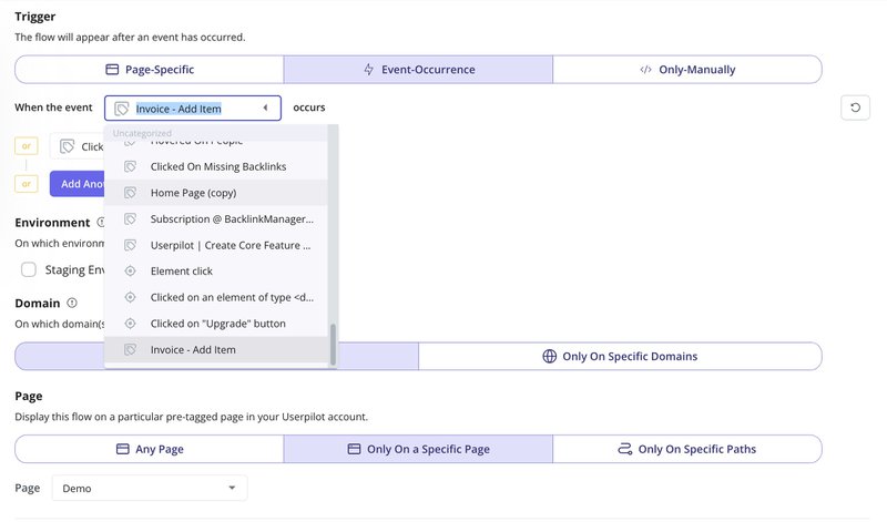 Triggers in Userpilot