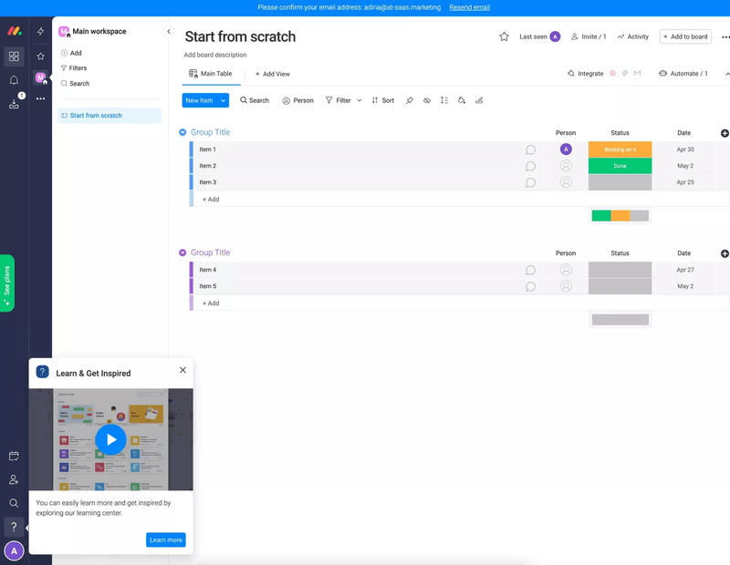 Example of a video embedded in a modal.