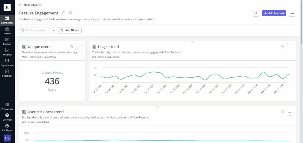 Feature engagement tracking