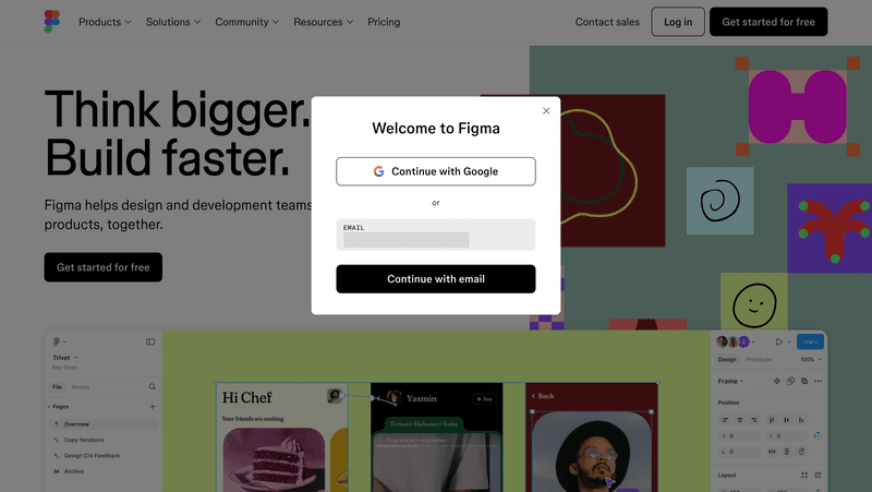 Figma signup screen example 