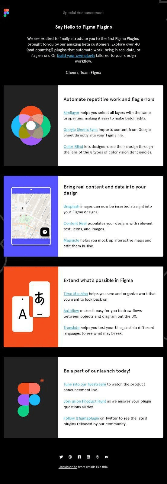 Figma plugins launch email